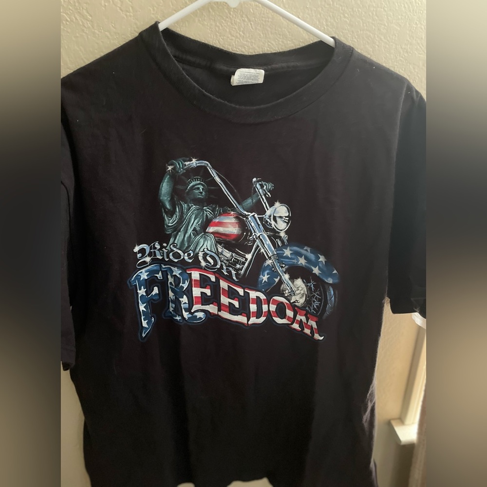 Delta Pro Weight Ride on Freedom Mens Black T-shirt-XL